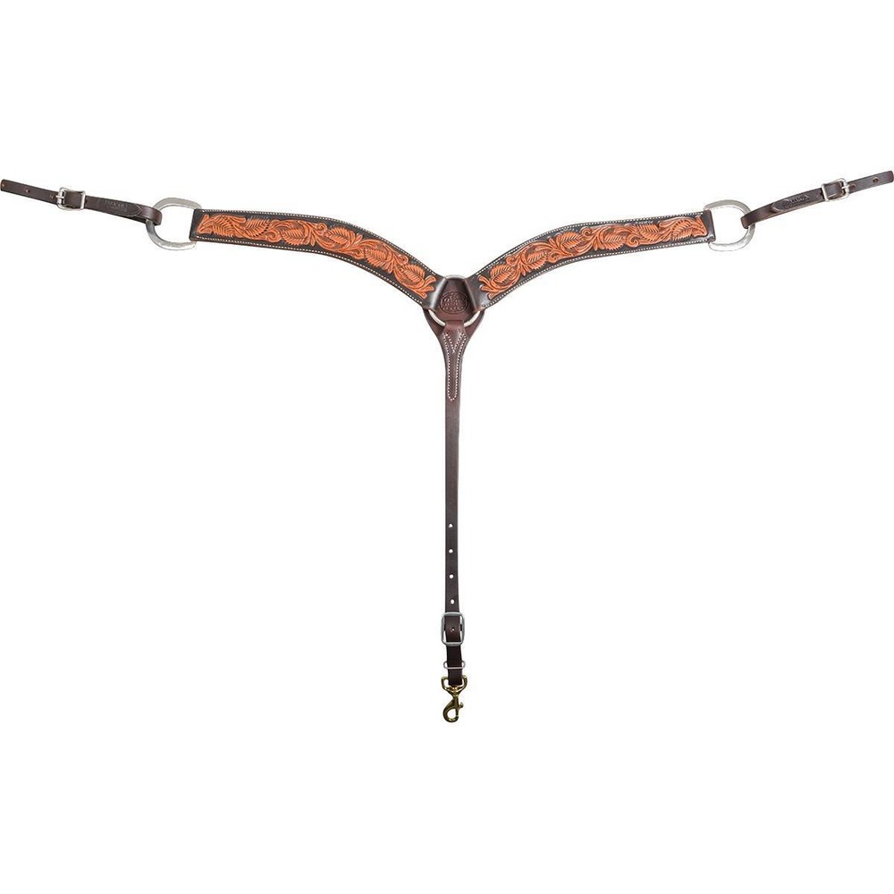Martin Saddlery Floral Tooled Dyed Edge Breast Collar 2'' Null