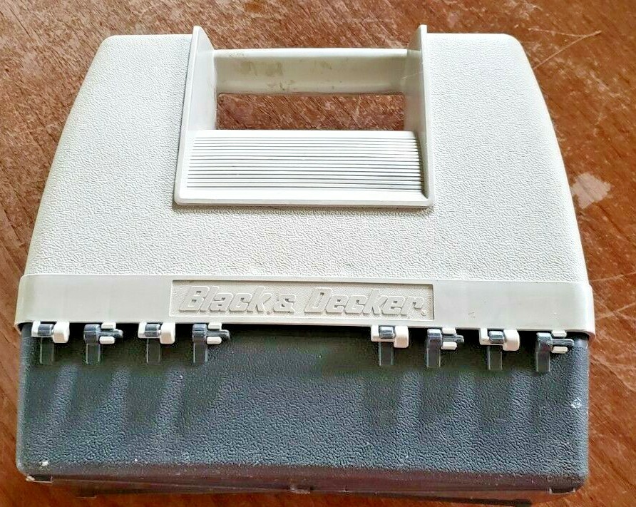 VINTAGE BLACK & DECKER CORDED POWER DRILL, CASE AND BITS