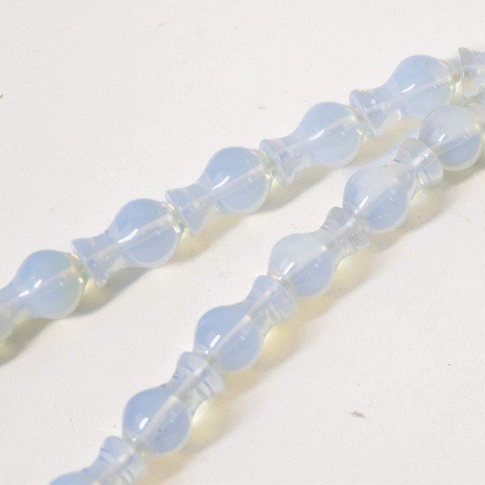 Opalescent Moon Beads Czech 50 Inch