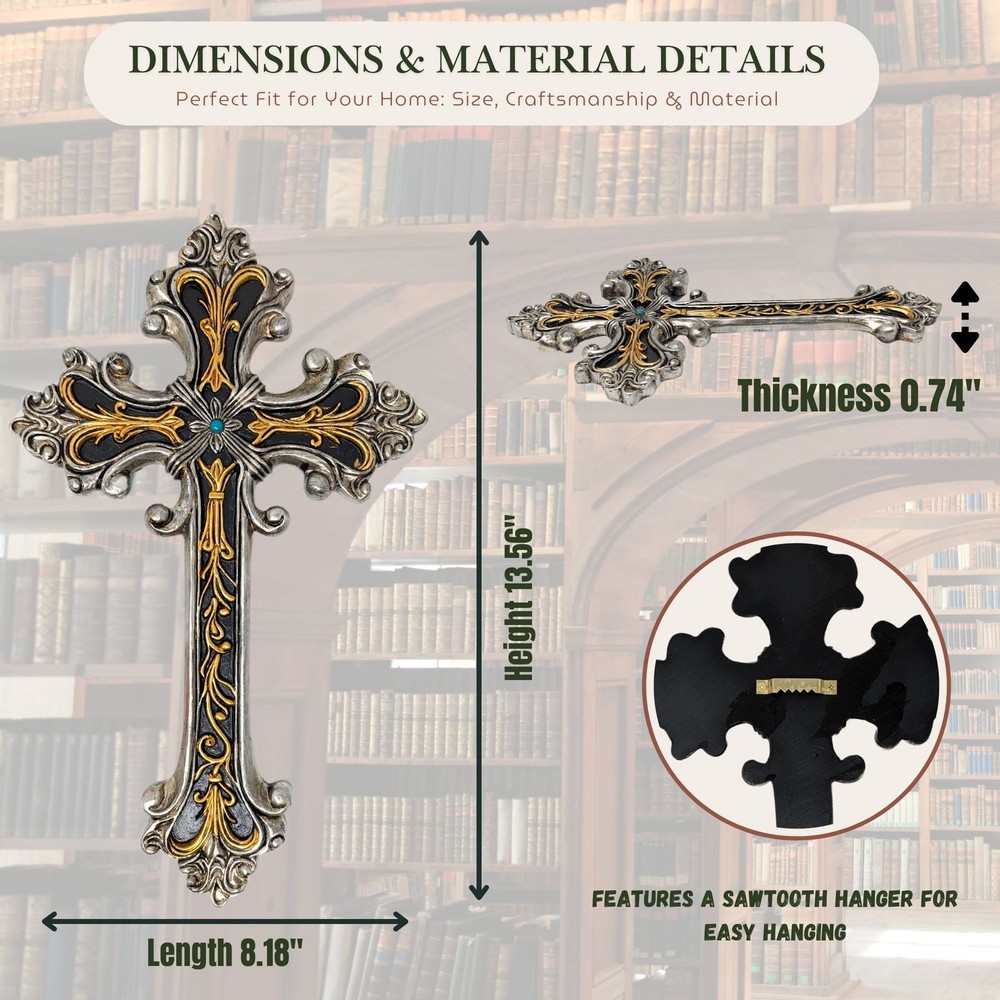 Rustic Tabletop Resin Cross - Driftwood Design with Three Crosses