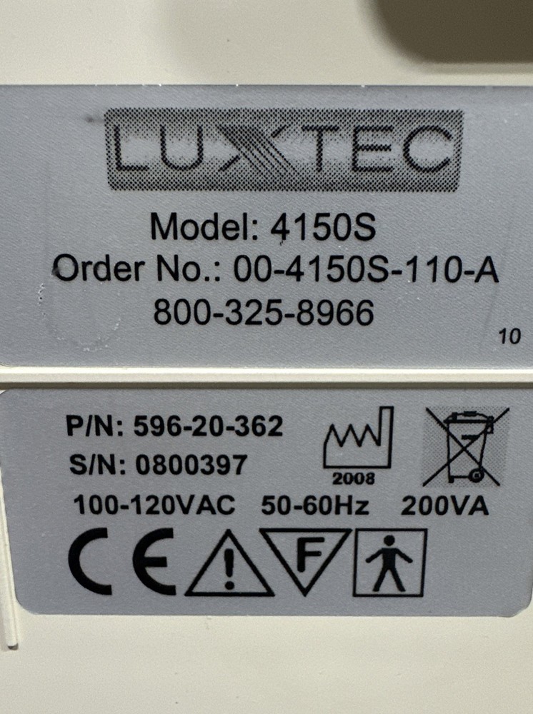 Luxtec 4150S Fiber Optic Light Source 100-120VAC Tested Working