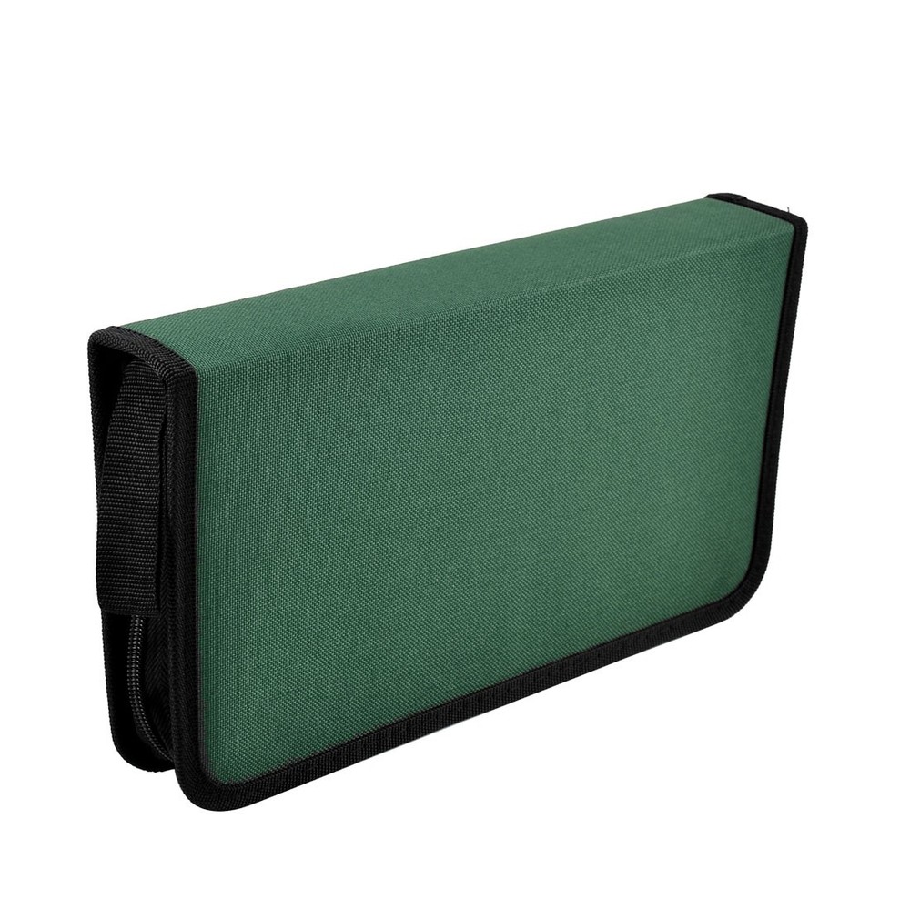 Zipper Closure Portable Disc CD DVD Storage Organizer Container Holder Green