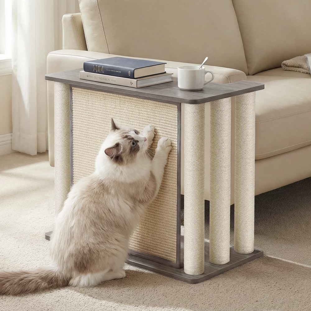 Couch Protector from Cat Claws, Couch End Table with Cat Scratch Panel and Sc...