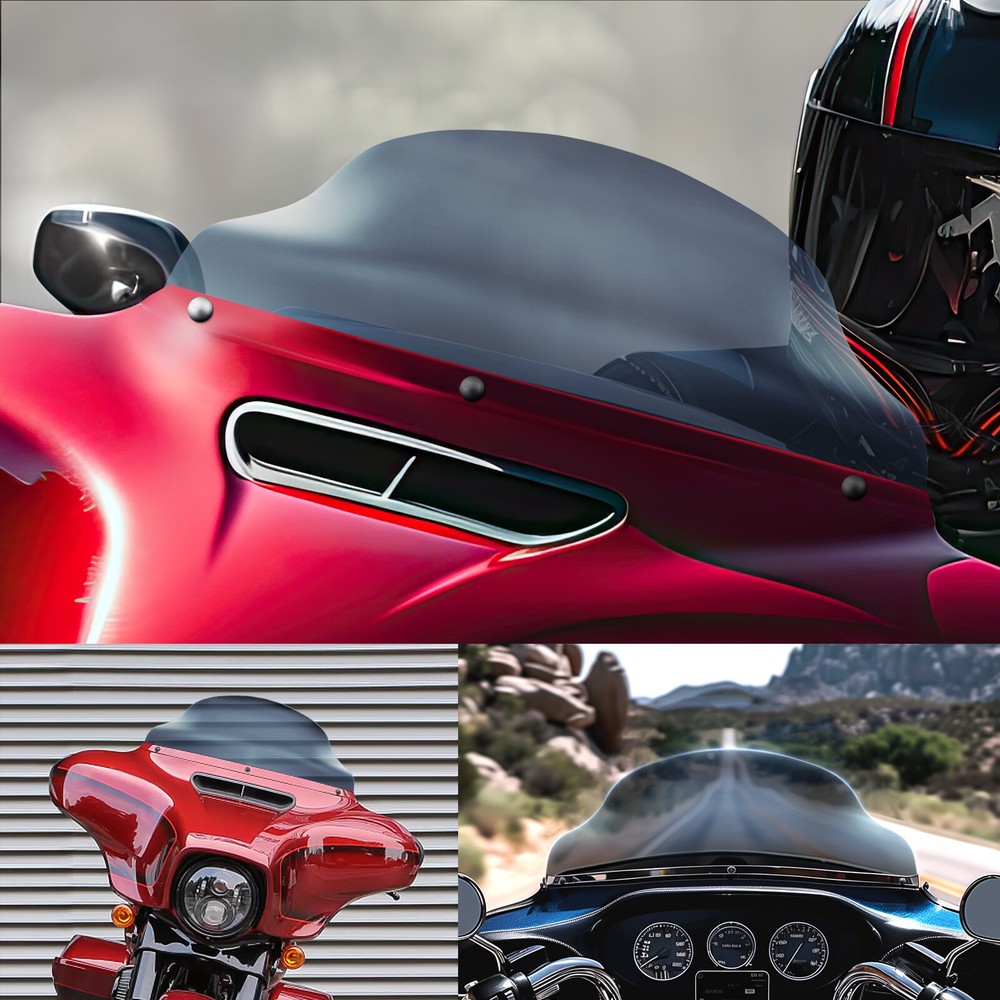 9" Wave Windshield Windscreen For Harley Electra Glide Ultra Classic 2014-2019