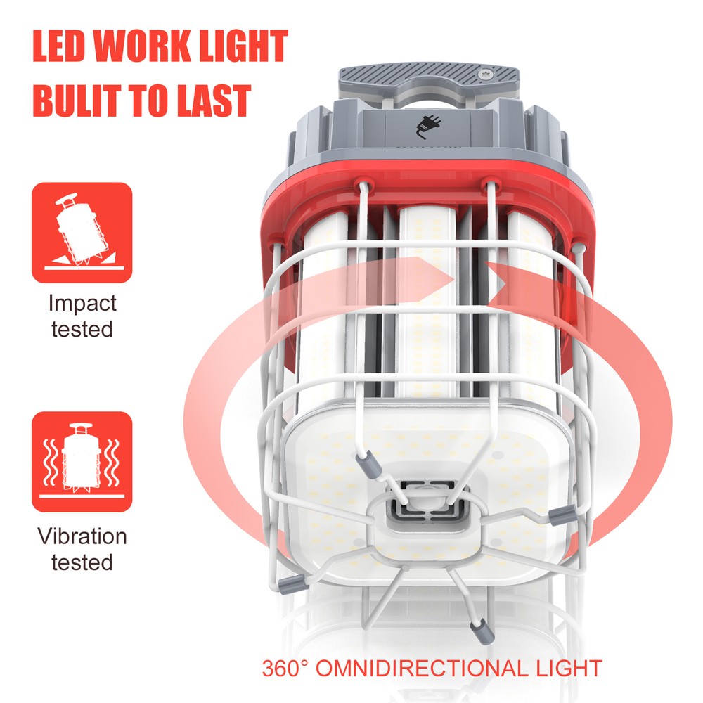 100W Linkable LED Temporary Work Light Hanging Construction Lights 5000K 14500LM