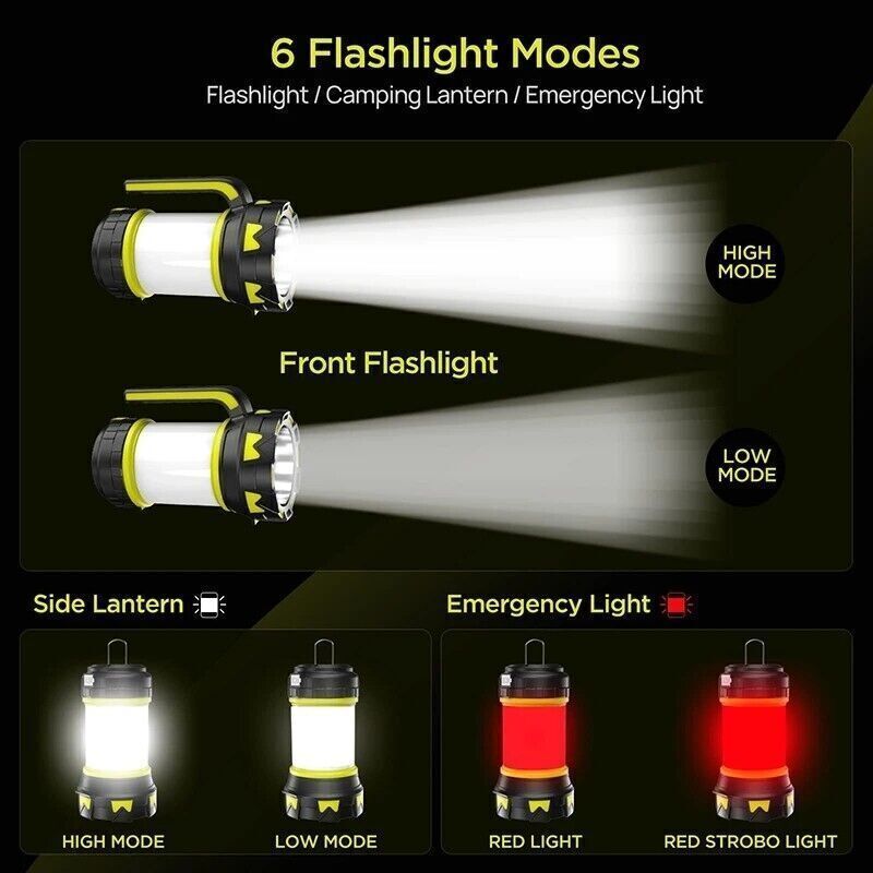 USB Rechargeable LED Camping Lantern Camping Tent Light Lamp Flashlight Portable