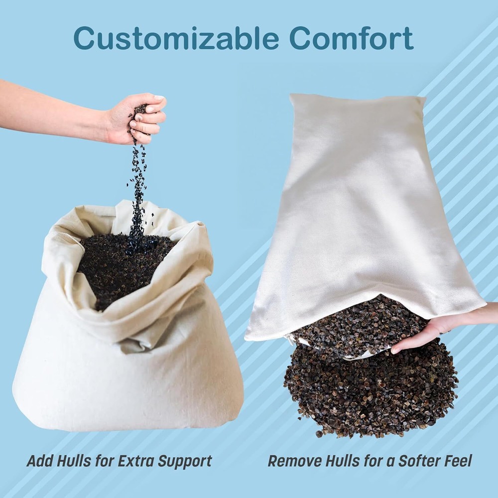 Orimono Elegance Buckwheat Pillow - Adjustable Support for Neck & Back Sleepers