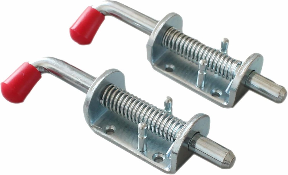 Durable 2 Pcs Spring Loaded Latch Pin Set, 1/2" Barrel Bolt for Doors & Trailers