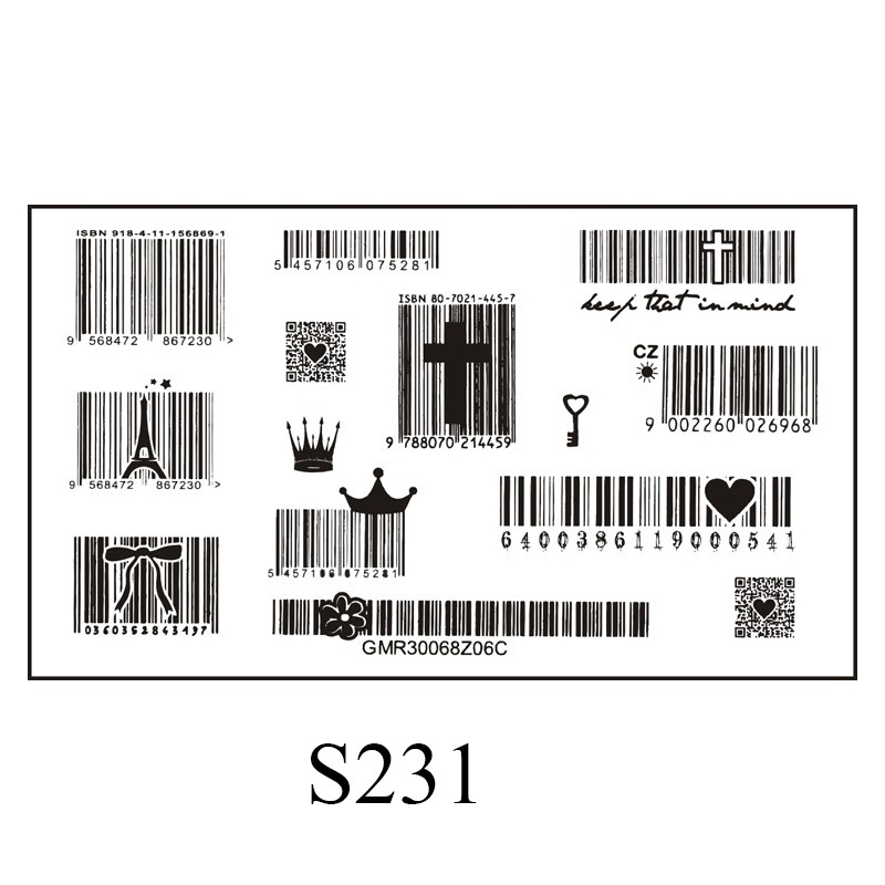 Temporary Tattoo Sticker Barcode Pattern Body Art Water Transfer Waterproof∂
