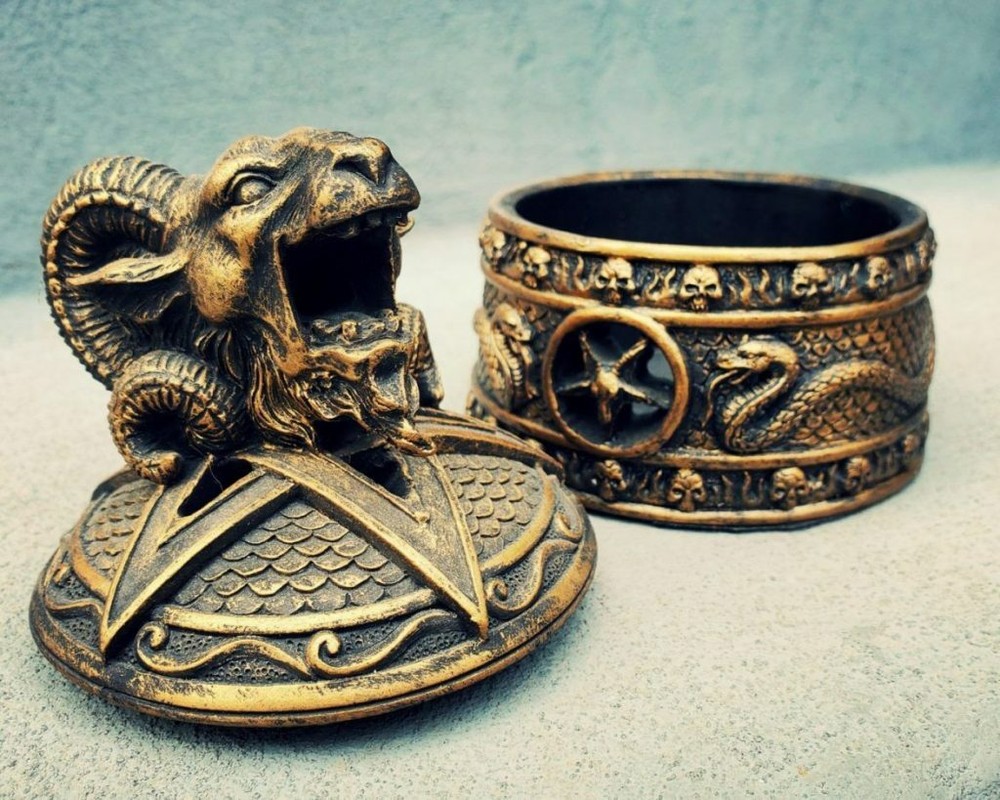 Baphomet Incense Burner, Cone Burner, Occult Items, Gothic Decor