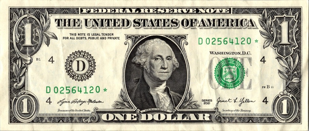 2021 D Star note Fancy Serial Number Regular Run