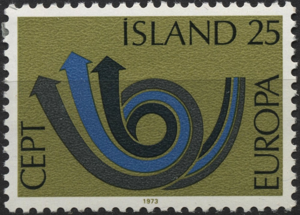Iceland 1973 448 25k olive & multi, EUROPA MH