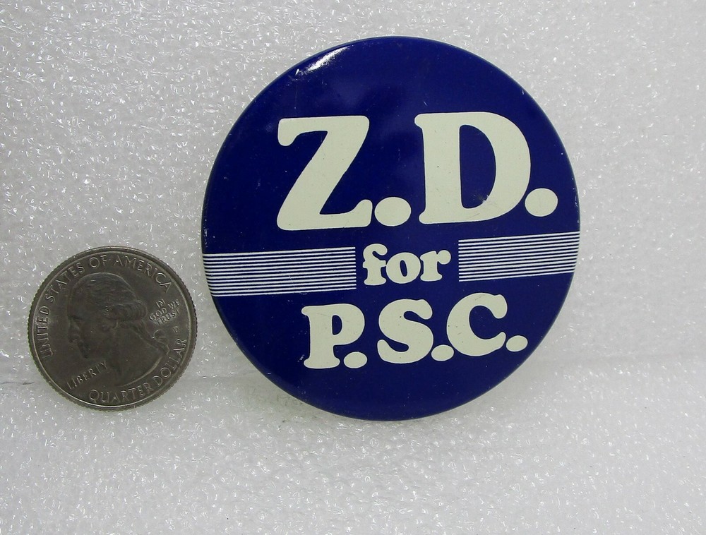 Z.D. PSC Public Service Commission Button Pin