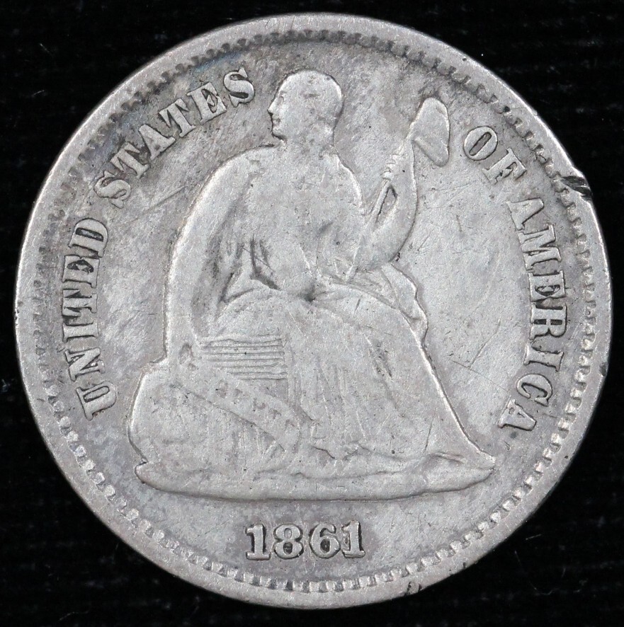 1861 H10c Seated Liberty Half Dime