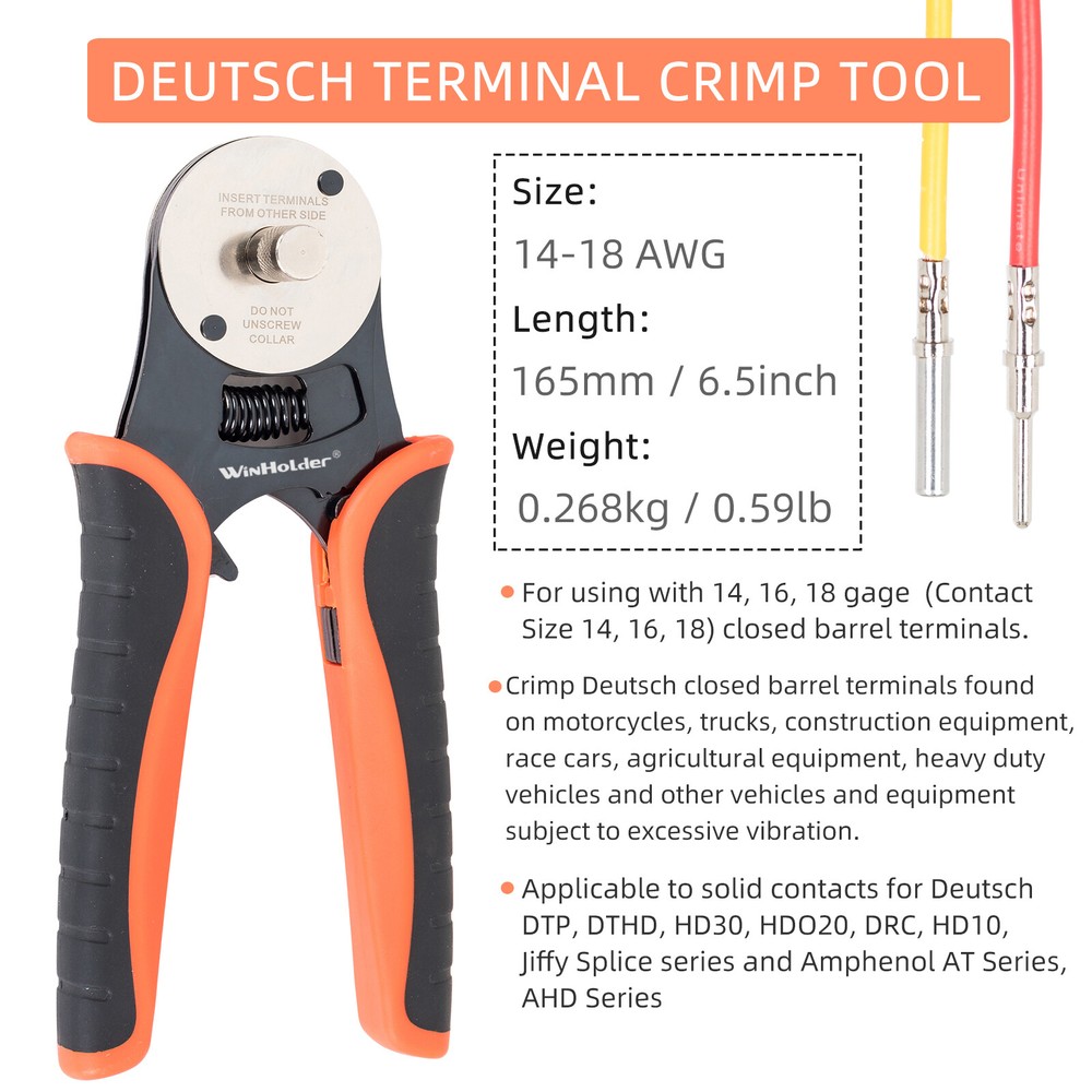 Crimping Tool 4 Way Indent Deutsch Crimp Tool 14 16 18 AWG Solid Contacts US