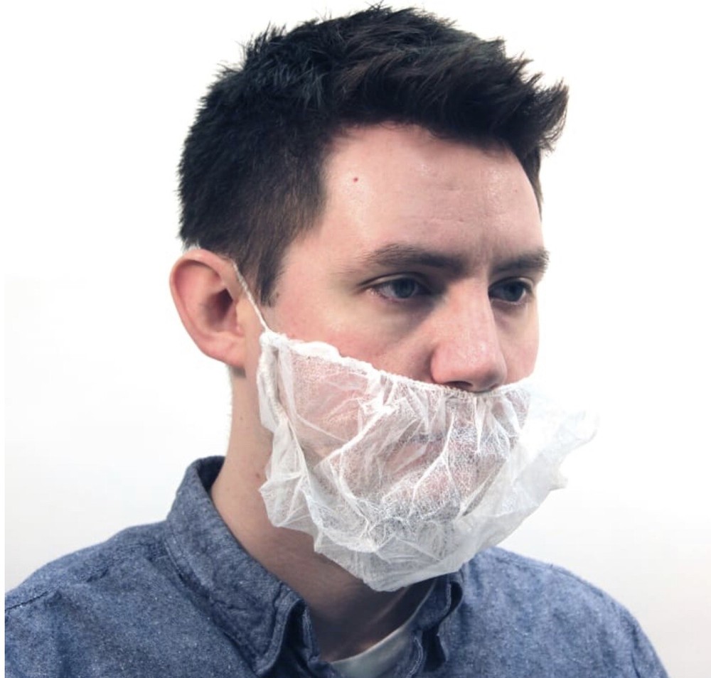 Safety Zone MBC-1000W White Disposable Beard Covers Polypropylene (100 Count)