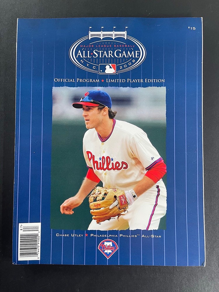 2008 MLB All Star Game Program Phillies Chase Utley Yankees Stadium Ltd Player