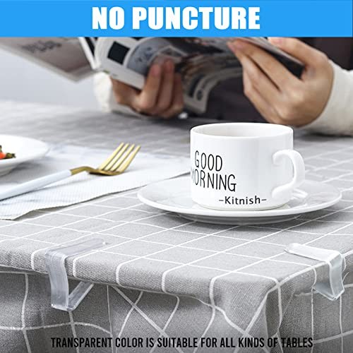 16PCS Clear Plastic Tablecloth Clips,Transparent Clear Tablecloth Clear-16