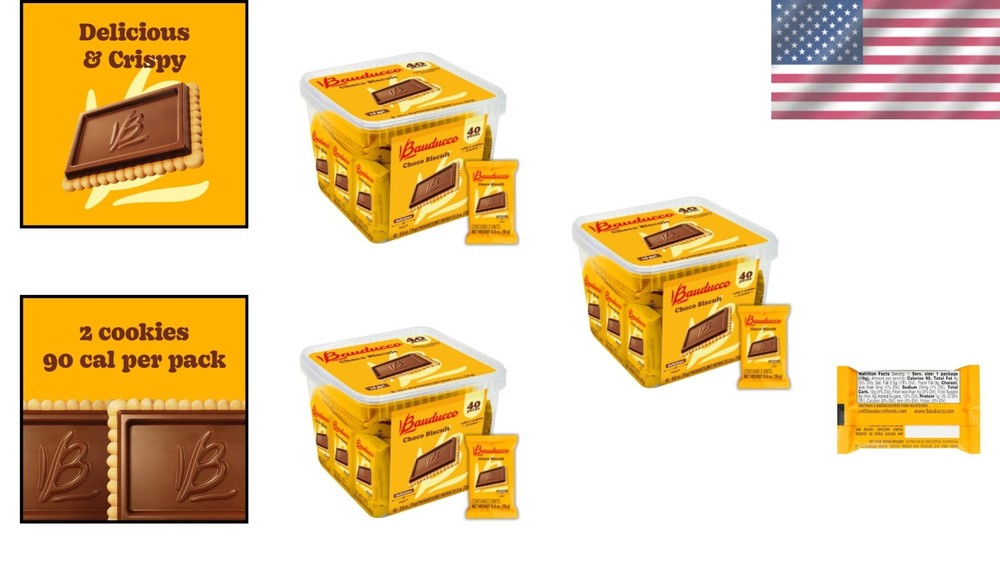 Chocolate Biscuits, Crispy Treats, 120 Individually Wrapped