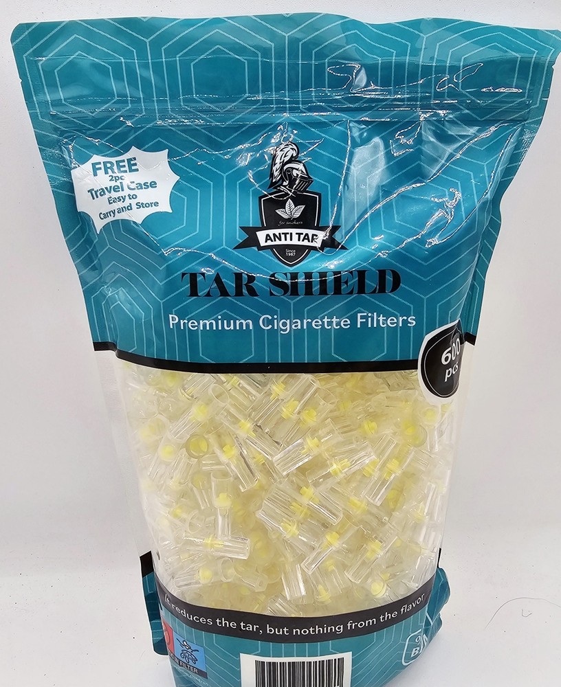 TAR Shield Cigarette FILTERS - 600 Bulk Edition Disposable Filter, Clear