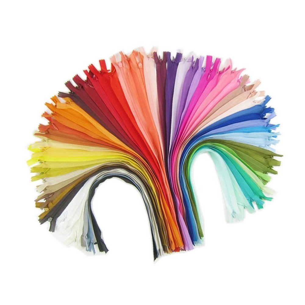 18 Pieces 40cm Multi-colored Nylon Invisible Zippers Closed