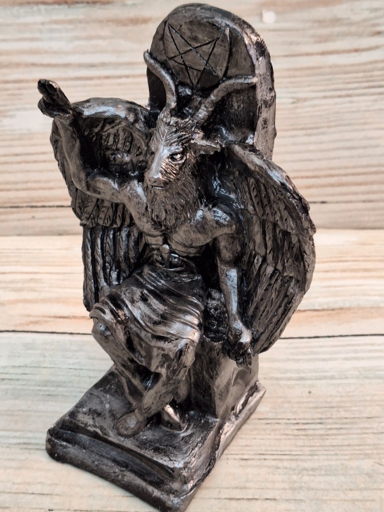 Satan Silver 7" X 5" Satan / Diablo / Devil / Evil / Statue Figurine Templar