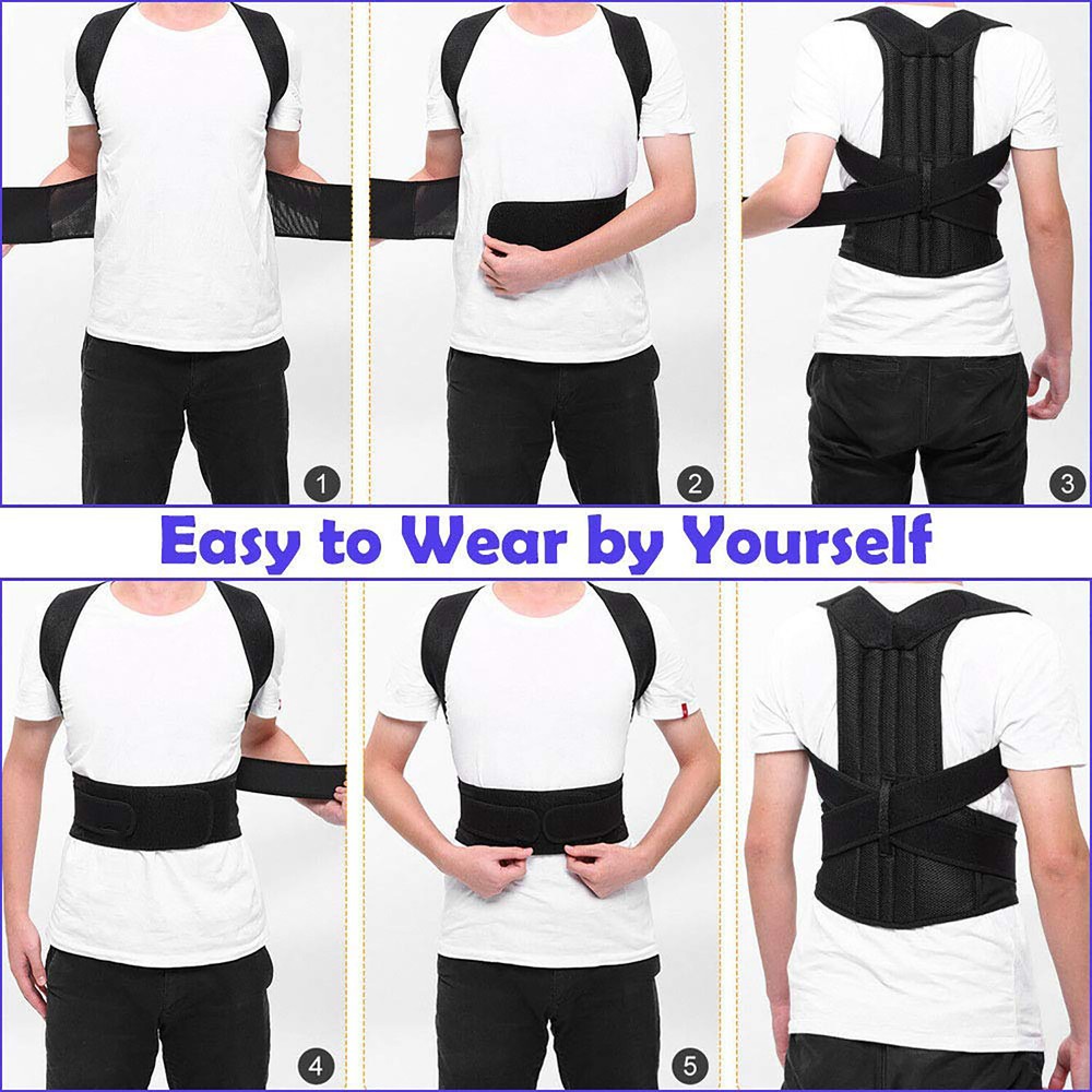 Men Women Adjustable Posture Corrector Low Back Support Shoulder Brace Belt
