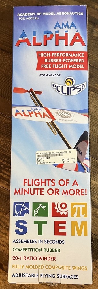 AMA Alpha High-performance Rubber-powered Free Flight Model Airplane