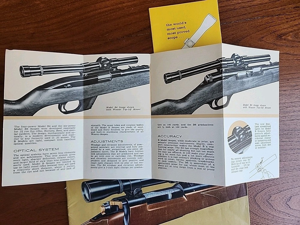 Weaver Scopes Catalog & Pamphlets Model K, Model B, 1960 Catalog