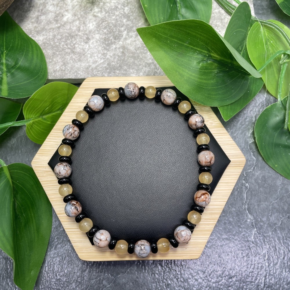 Handmade Bead Beaded Stackable 8.5” Plus Stretch Bracelet New Free Ship C1687