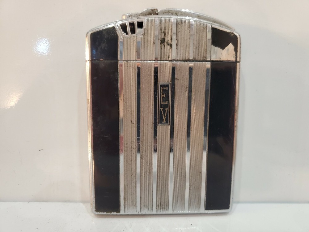 ANTIQUE Working Ronson TWENTYCASE Cigarette Case Lighter ENAMEL & SILVER 3082.14