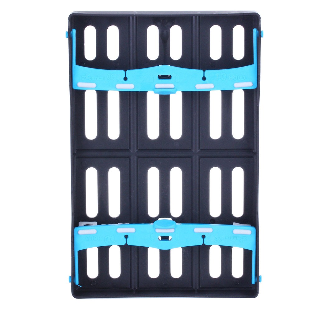 2 Pcs Dental Plastic Sterilization Cassette Rack Tray 5/10 Instruments Trays Box