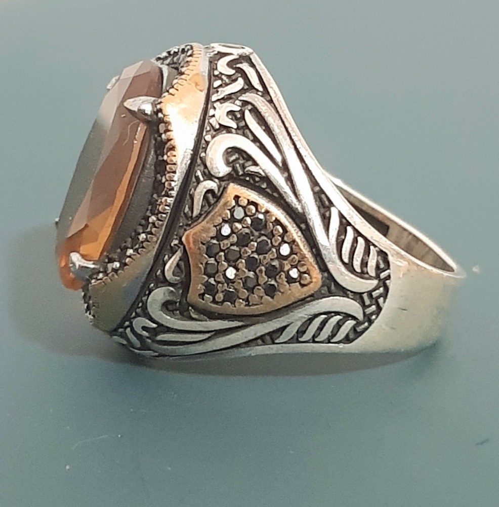925 SILVER RING Men Solitaire Alexandrite Ring Sterling Man $