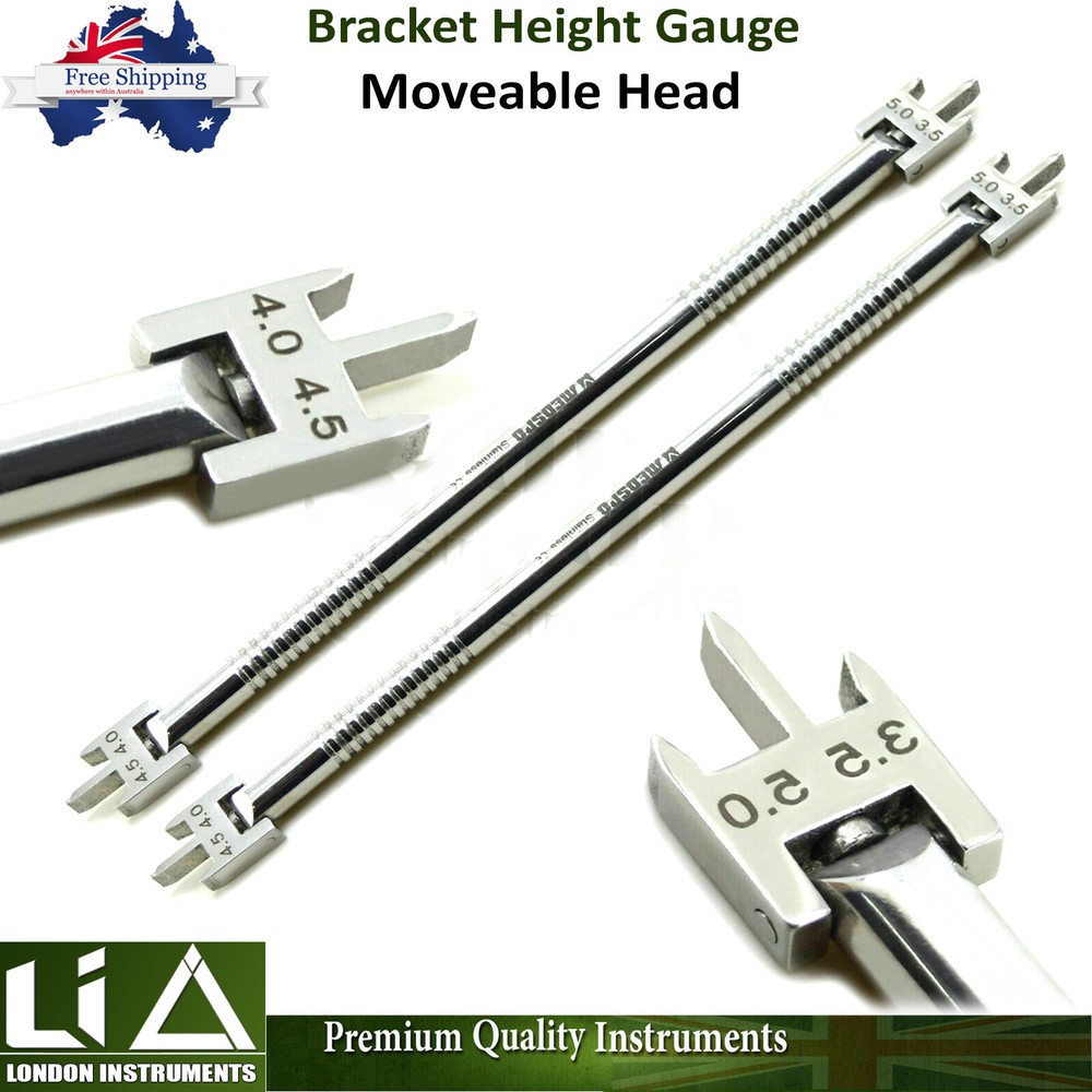 2pcs Orthodontic Bracket Height Positioning Gauge Adjustable Movable Head Beaden