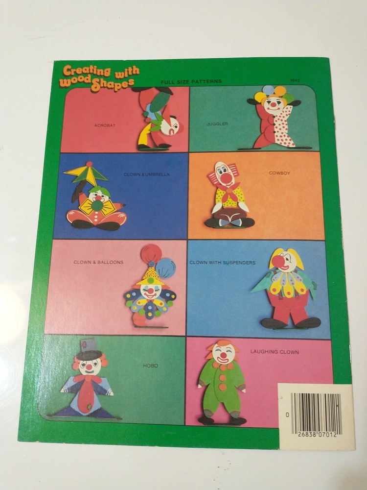 Creating With Wood Shapes Clowns Crafting Projects Booklet Instructions Patterns