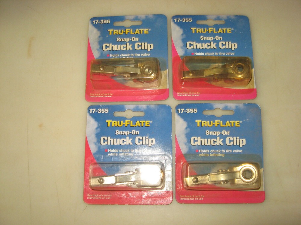 FOUR (4) NEW SNAP-ON CHUCK CLIPS, TRU-FLATE # 17-355