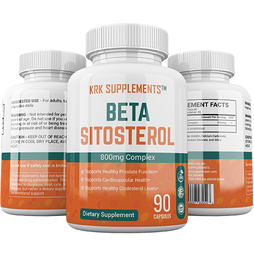 1 Bottle Beta Sitosterol 800mg Prostate Support Urinary Bladder KRK Supplements