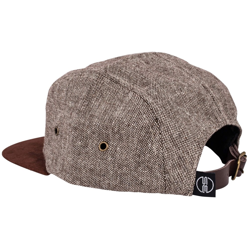 Blackskies Obsidian 5-Panel Cap | Black Wine Red Wool Visor Unisex Premium Ba...