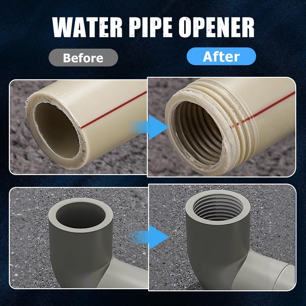 Internal & External Pipe Threading-Tool PVC Pipe Threader Cutting Kit-USA