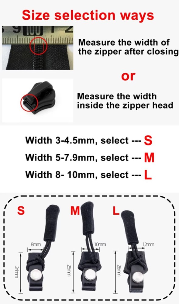 12 Pack Universal Quick‑Fix Zipper Repair Kit – Detachable Slider Replacement