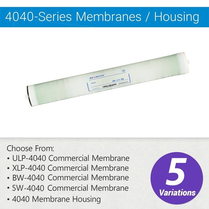 4040 Commercial RO Membranes ULP, BW, XLP or 4040 Housing 4" x 40", Choose One