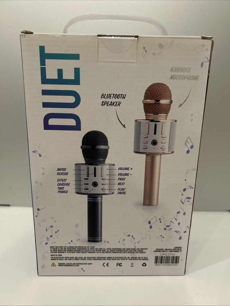 IJoy 2-Pack Duet Karaoke True Wireless Bluetooth Microphone Set