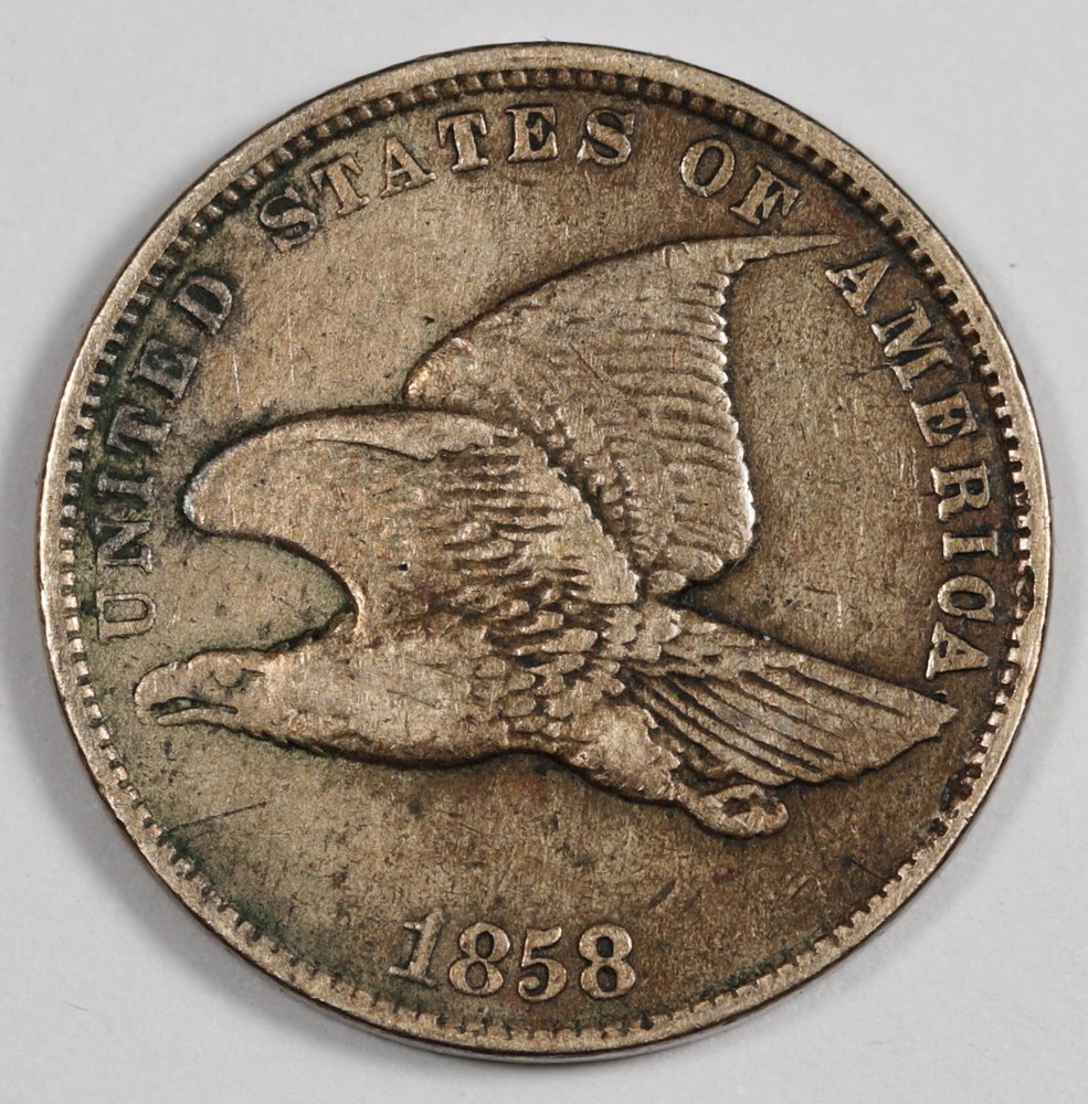 1858 Flying Eagle Cent.  Natural Uncleaned.  VF.   203587