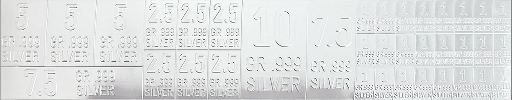 Fine Silver Gram Pull Apart Bars .999 Pure Silver K