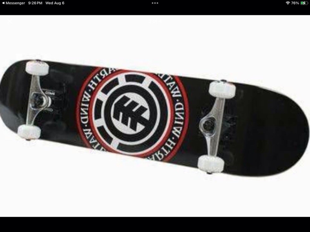 Element Seal High Quality Complete Skateboard Black 7.75”