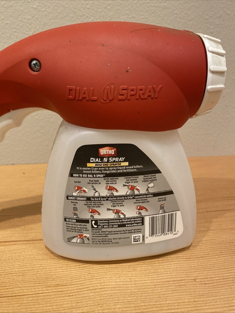 Ortho Dial N' Spray Hose Adjustable End Sprayer 2013 Clean On Inside