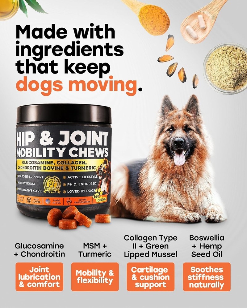 Glucosamine 500mg Hip & Joint Support Supplement for Dogs