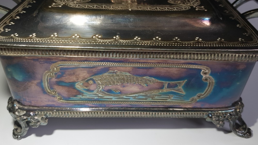 silver plate sardine box c1880-1910