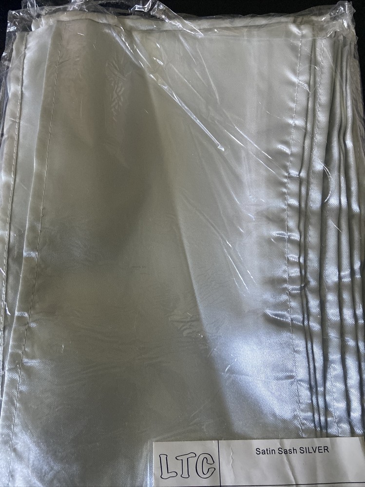 LTC 6 x 100 inch Satin Sash Table Runner SILVER 8 pack