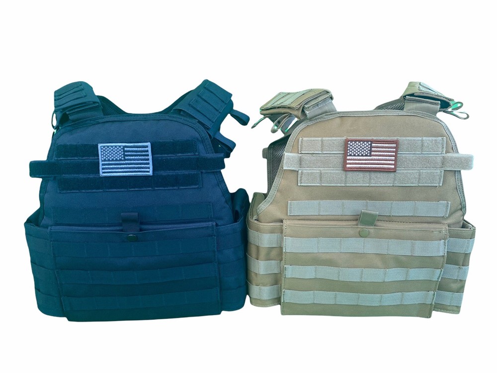 Tactical Vest BLACK Plate Carrier Rig- Adjustable.